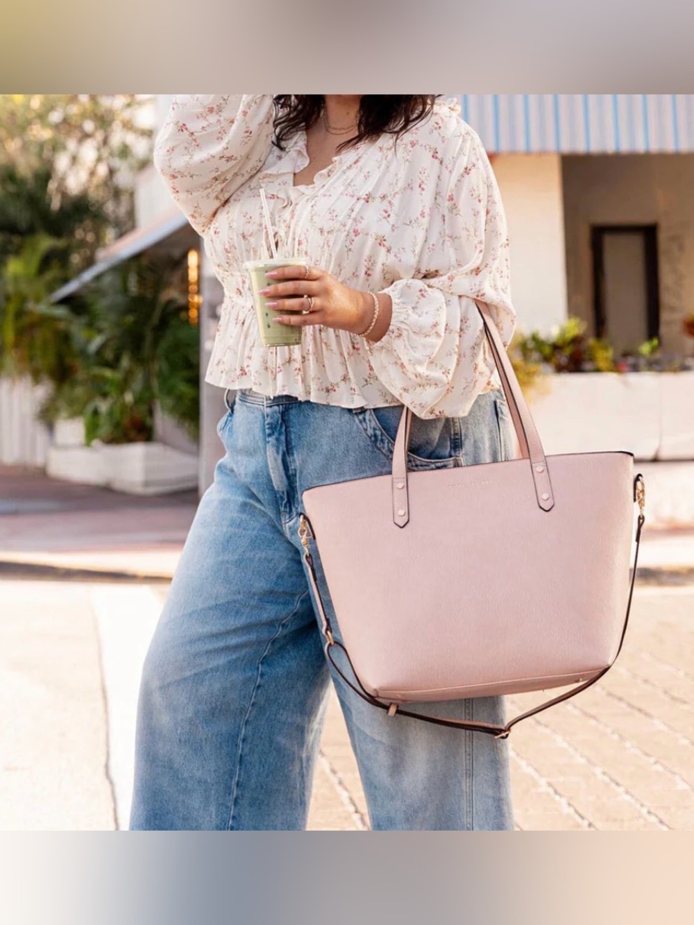 Poppy & Peonies Blush Pink Go Getter Tote